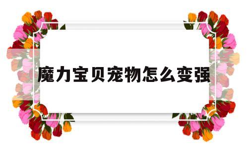 魔力宝贝宠物怎么变强-魔力宝贝怎么变宠物形态